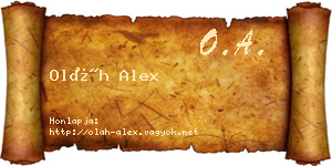 Oláh Alex névjegykártya